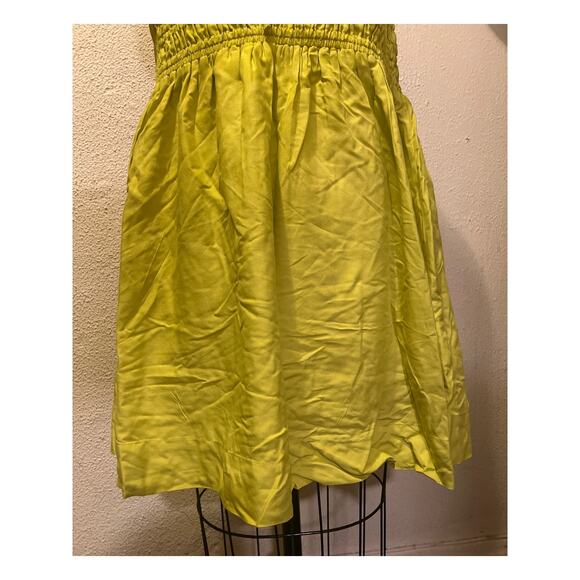 Topshop Channeled Mini Dress in Chartreuse NWT Size 12 - Picture 5 of 11